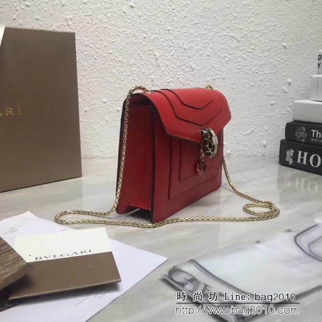 BVLGARI寶格麗 專櫃同歩新款 Serpenti Forever 小牛皮翻蓋包 鏈條單肩斜挎包 34559 FYD1421